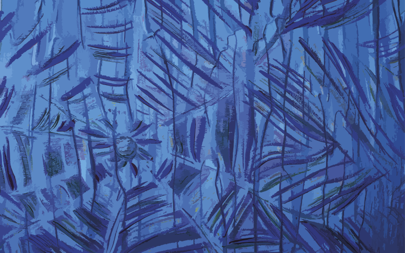 Covor albastru cu cerneală covor modern - TenStickers