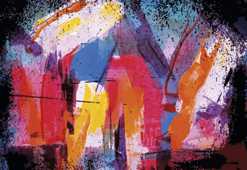 Covor vinil modern stropi abstracte vibrante - TenStickers