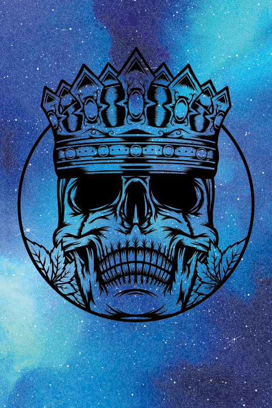 Covor de vinil texturat artă cu craniu regal - TenStickers