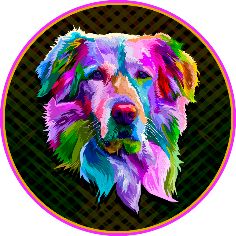 Covor de aur pop art golden retriever - TenStickers