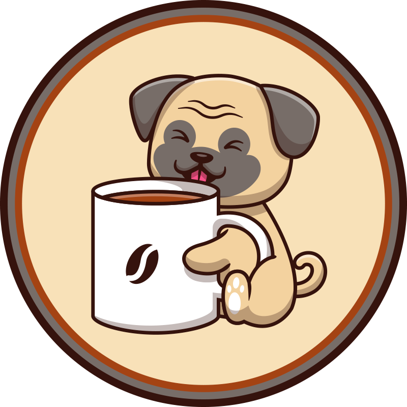 Covor de vinil cafea pug animal - TenStickers