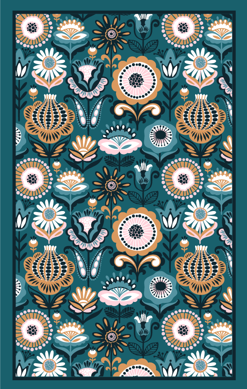 Covor vinil dormitor modele florale de frunze - TenStickers