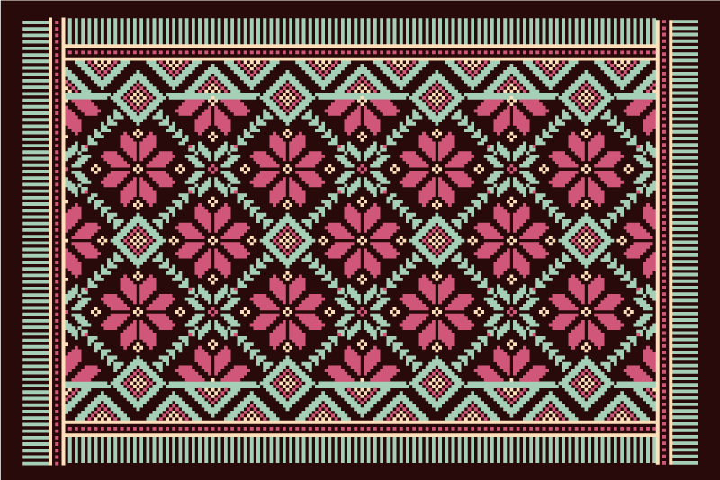 Covor de vinil hol inspirație florală nordică - TenStickers