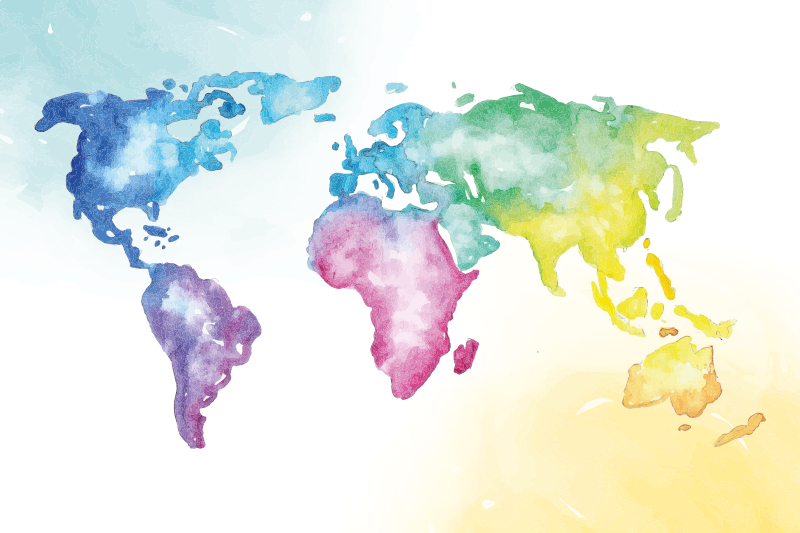 Covor de vinil harta lumii hartă globală vibrantă - TenStickers