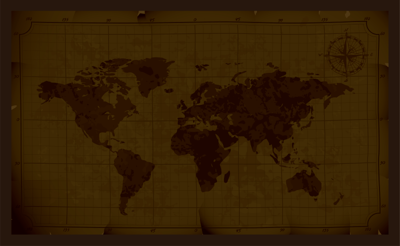 Covor vintage pentru harta lumii cu efect de piatră - TenStickers