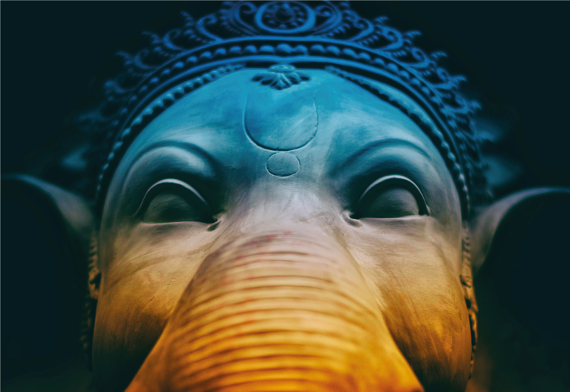 Covor modern de artă albastră elefant albastru - TenStickers