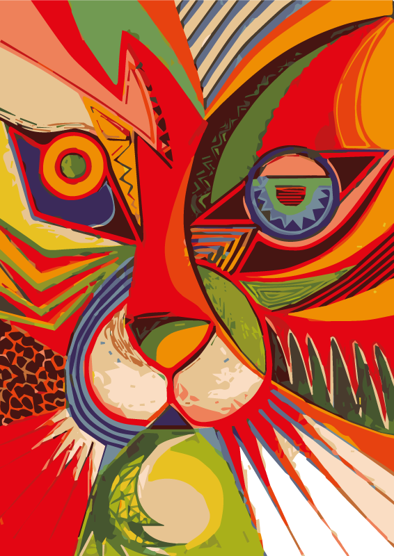 Covor de vinil tigru geometric modern - TenStickers