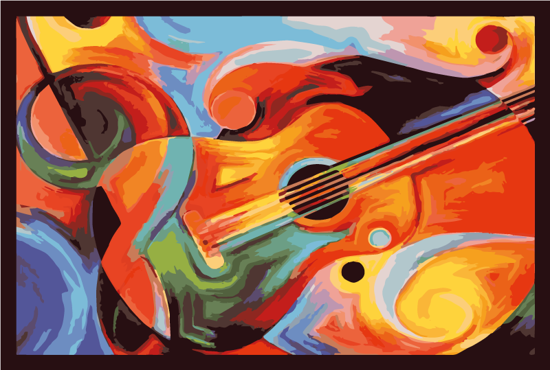 Covor de vinil de artă modernă colorată pentru chitară - TenStickers