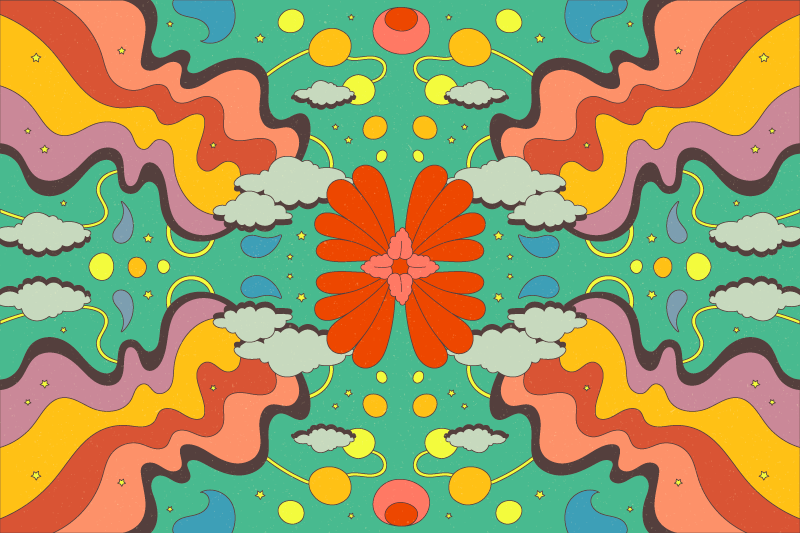 Covor de vinil psihedelic de artă modernă - TenStickers