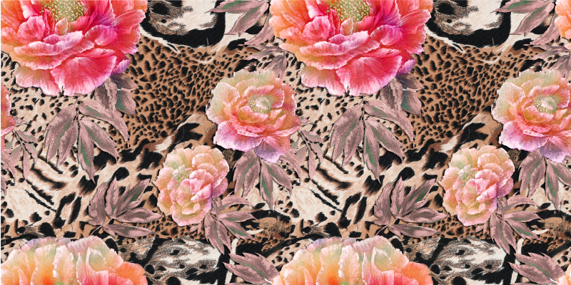 Covor din vinil cu piele de leopard floral - TenStickers