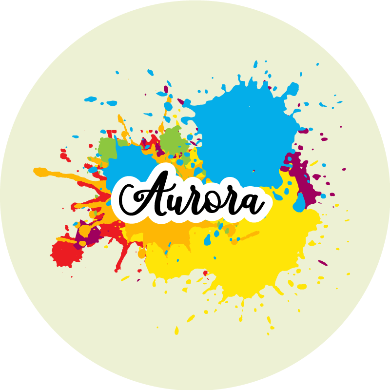 Covor din vinil ilustrație splash cu nume - TenStickers