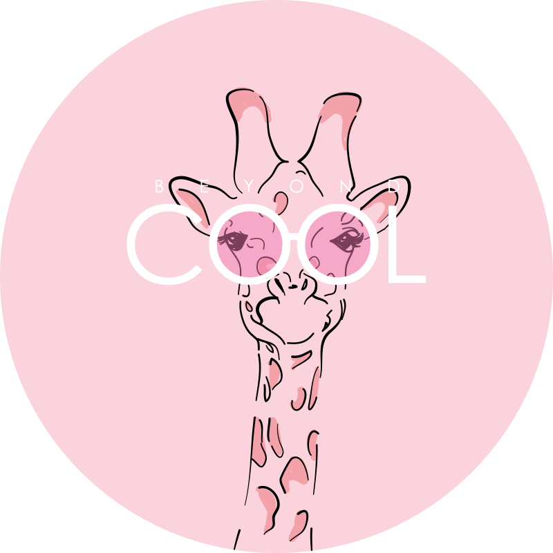 Covor de vinil Adolescenți girafă adorabilă și cool - TenStickers