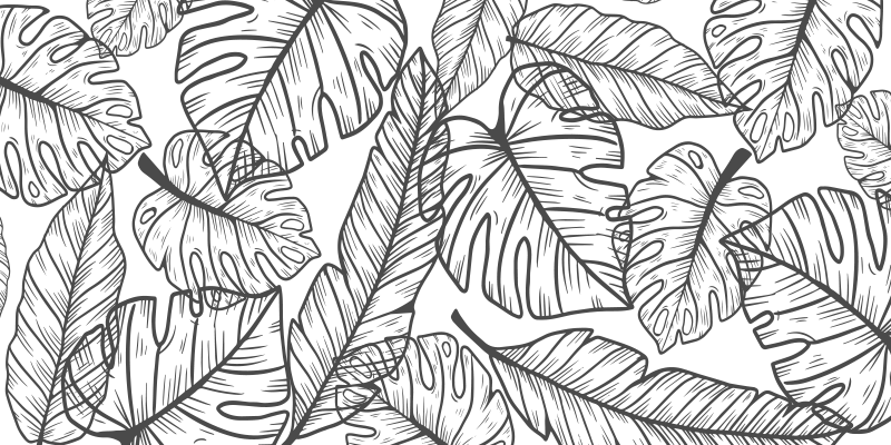 Covor de vinil pepiniere temă junglă cu frunze - TenStickers