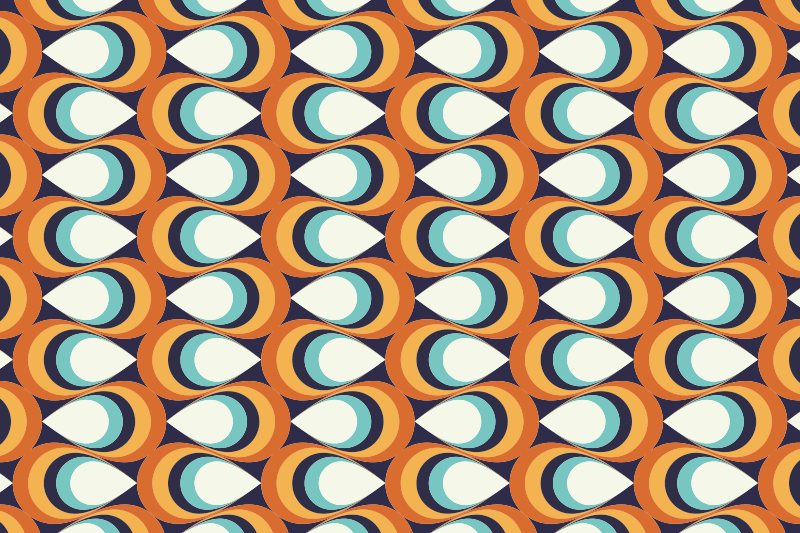 Covor de vinil geometric element de vârtej retro - TenStickers