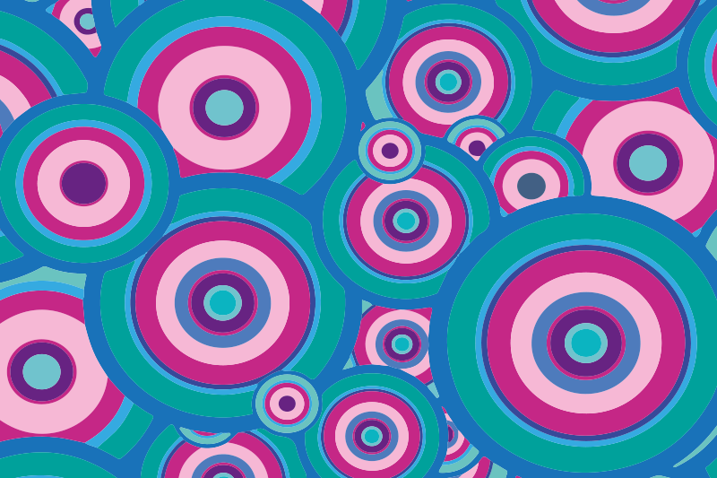 Covor de vinil geometric motive circulare colorate - TenStickers