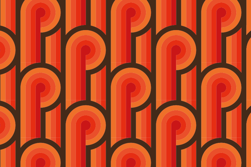 Covor de vinil epocă modele retro curbate - TenStickers