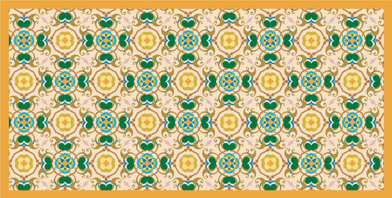 Covor de vinil pentru baie ornamente florale bej - TenStickers