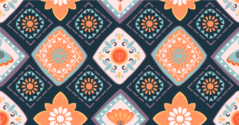 Covor de vinil cu faianta abstracta mini gresie - TenStickers