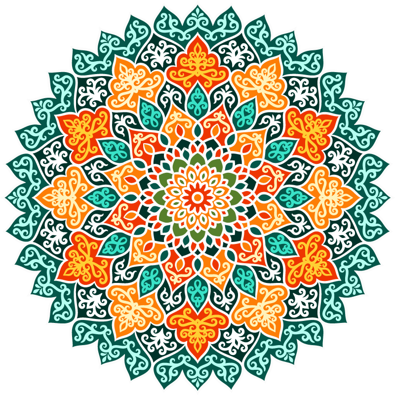 Covor mandala colorat din vinil de bucatarie - TenStickers