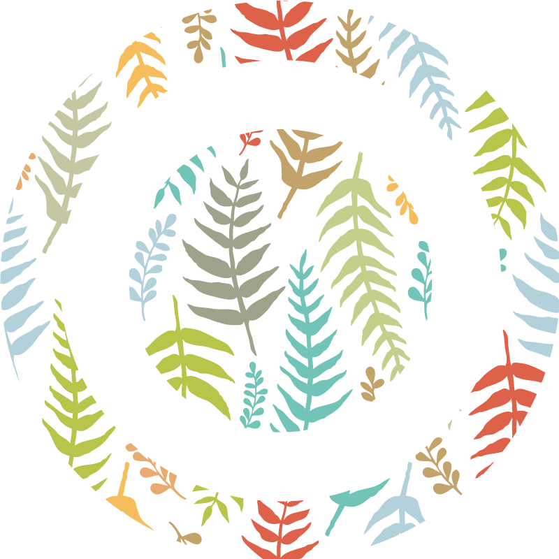 Covor vinil cu aspect de natura design cu frunziș alb - TenStickers