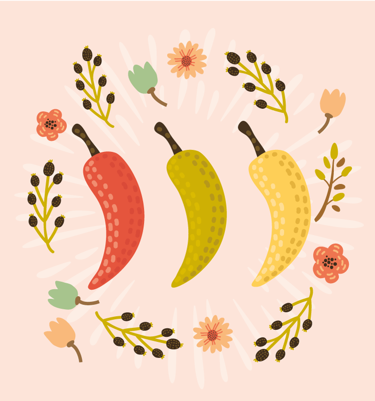 Gresie de bucatarie vintage chilli peper - TenStickers