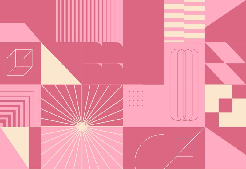 Covor vinil modern modele geometrice roz - TenStickers