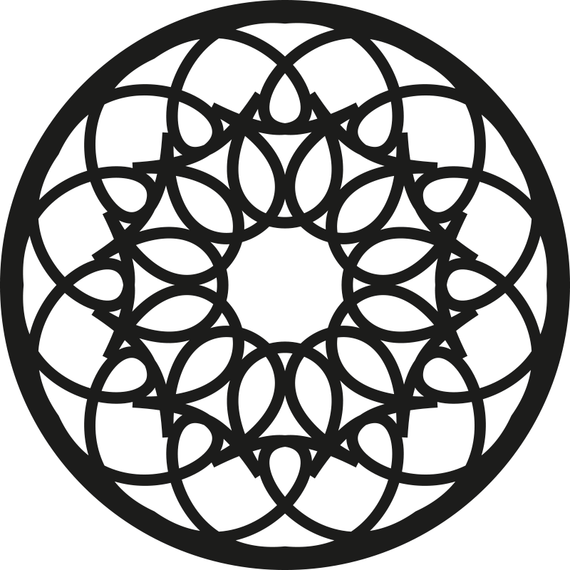 Covor vinil mandala model negru complicat - TenStickers