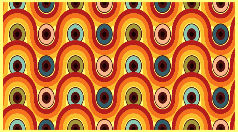 Covoare geometrice cercuri din anii '70 - TenStickers