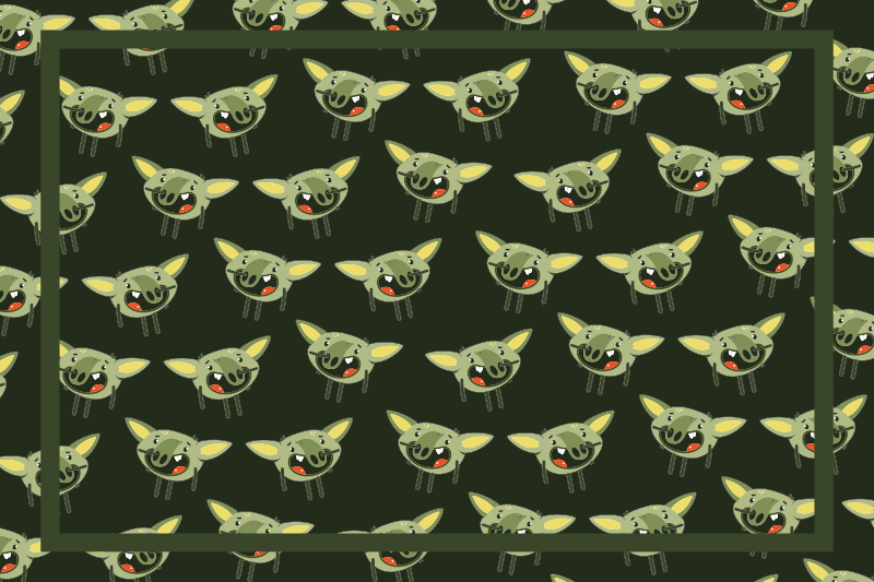 Covor de vinil pentru copii fețe de monstru verzi - TenStickers