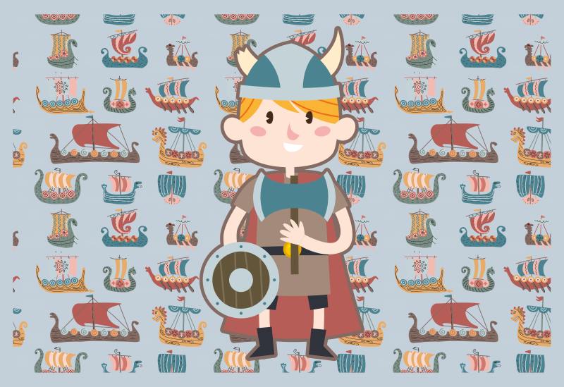 Covor de vinil pentru copii aventuri vikinge - TenStickers