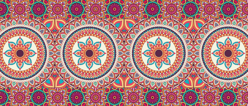 Covor colorat de tigla cu patch-uri mandala - TenStickers