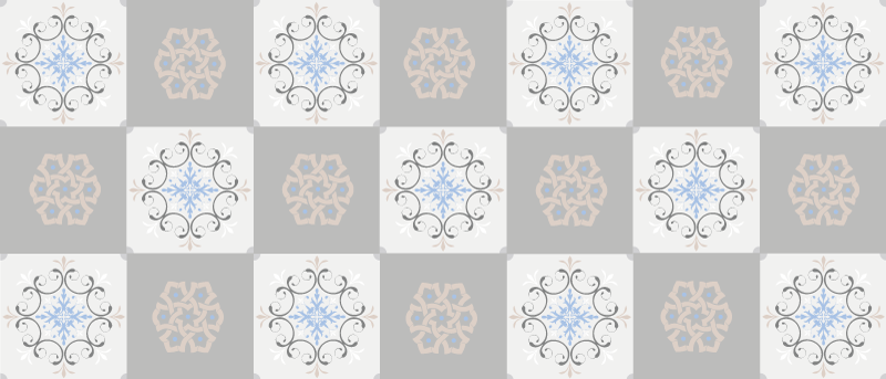 Covor gri cu flori delicate - TenStickers