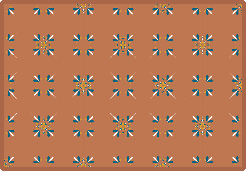 Plăci de teracotă cu covor de țiglă cu model albastru - TenStickers