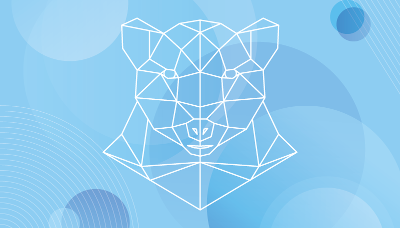 Covor vinil animal contur geometric al ursului - TenStickers