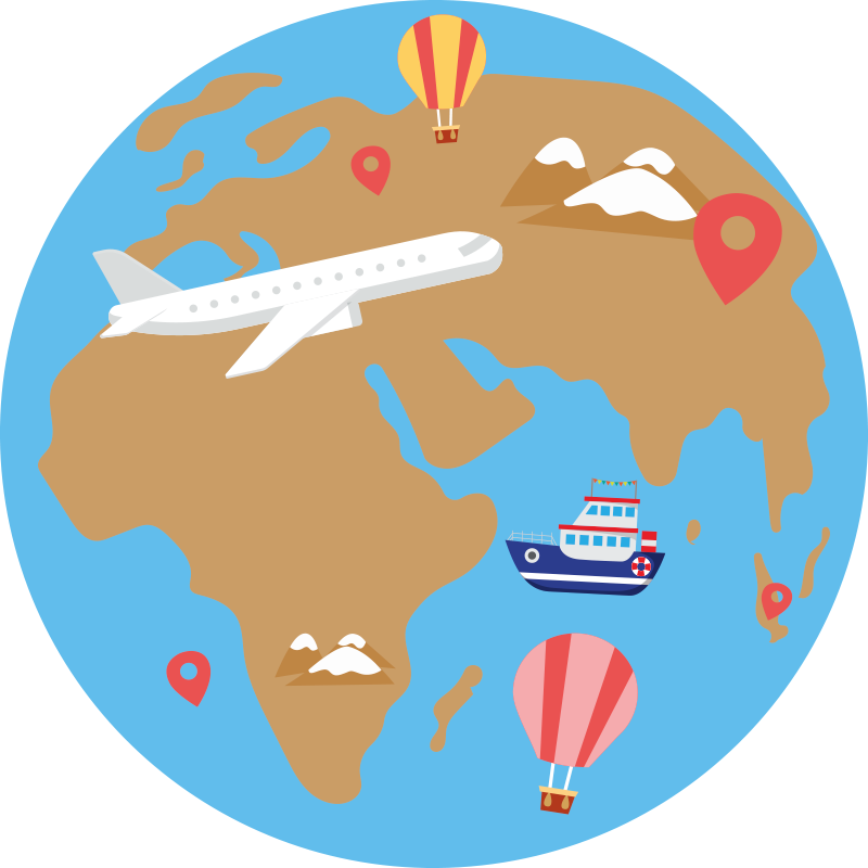 Covor de vinil harta lumii aventură inspirată de călătorie - TenStickers