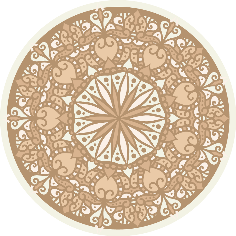 Covor vinil mandala design circular elegant bej - TenStickers