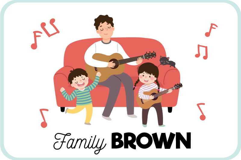 Covor personalizat familie muzician - TenStickers