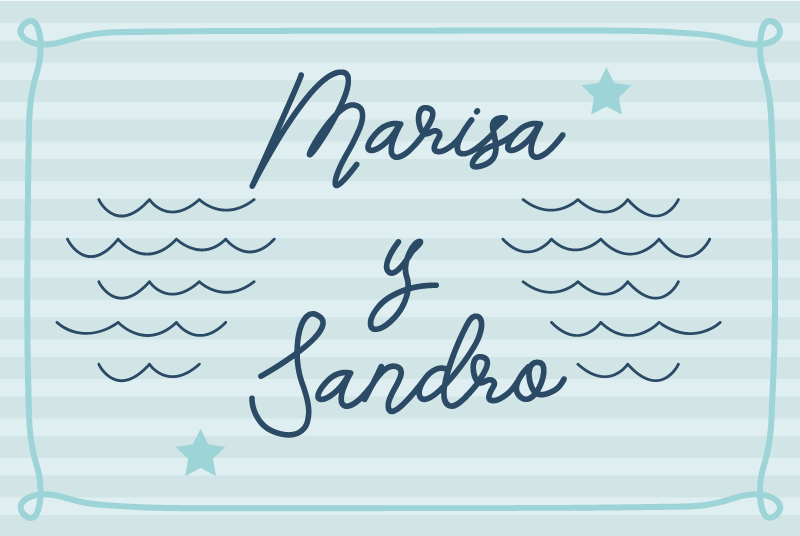 Covor vinil dormitor nume de cupluri marine - TenStickers