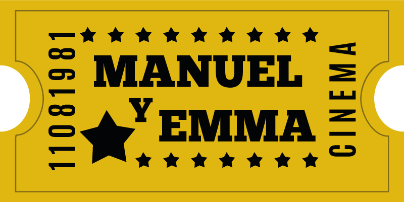 Covor de vinil cu nome bilet de cinema pentru cuplu - TenStickers