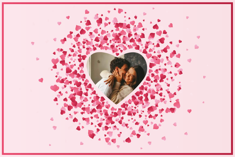 Covor vinil dormitor formă de inimă cu fotografie - TenStickers