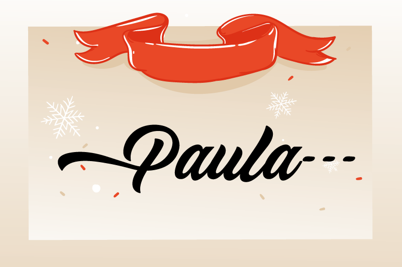 Covor vinil Crăciun nume personalizat cu design bej - TenStickers