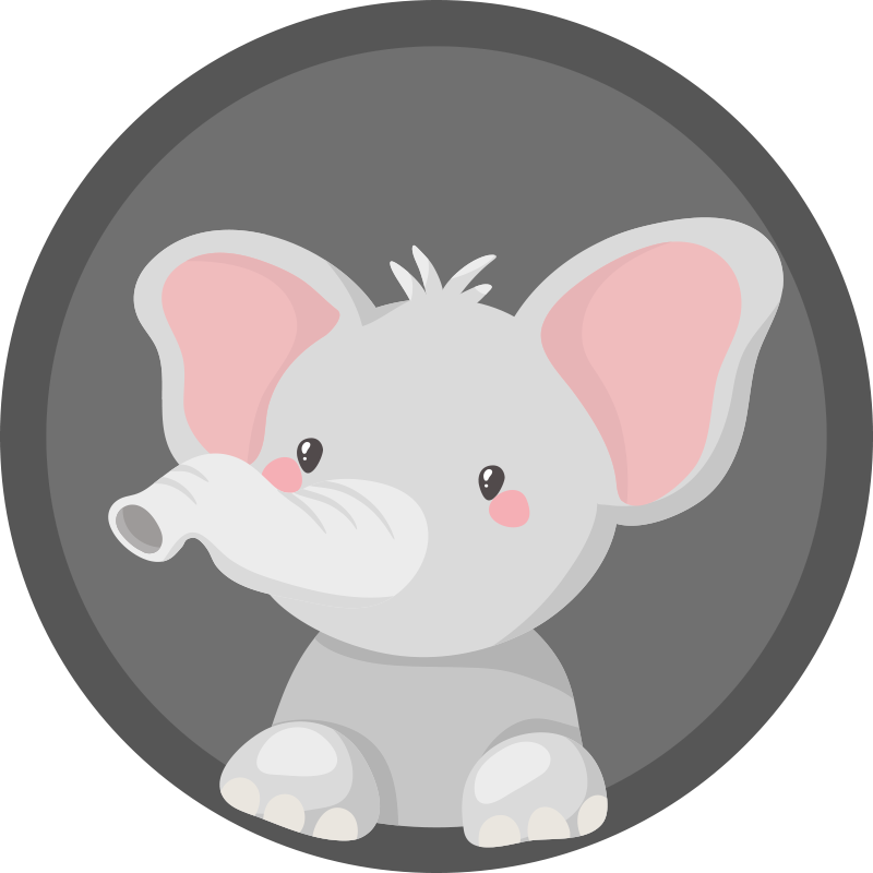 Covor de vinil pentru copii trompă de pui de elefant - TenStickers