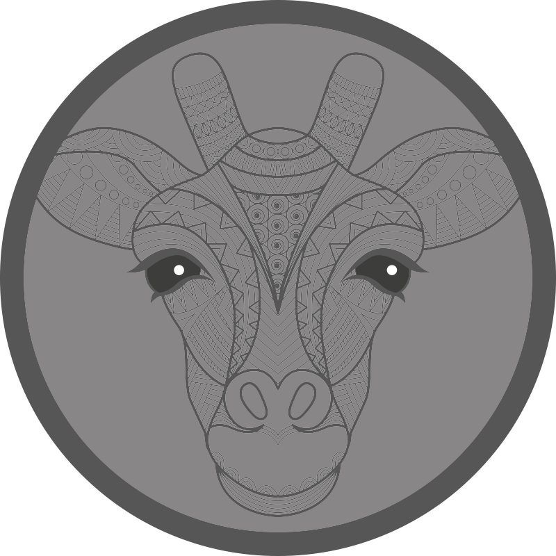 Covor vinil animal design de girafă gri - TenStickers