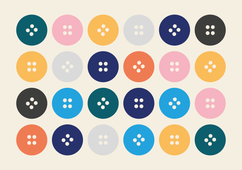 Butoane colorate covoraș pentru copii - TenStickers