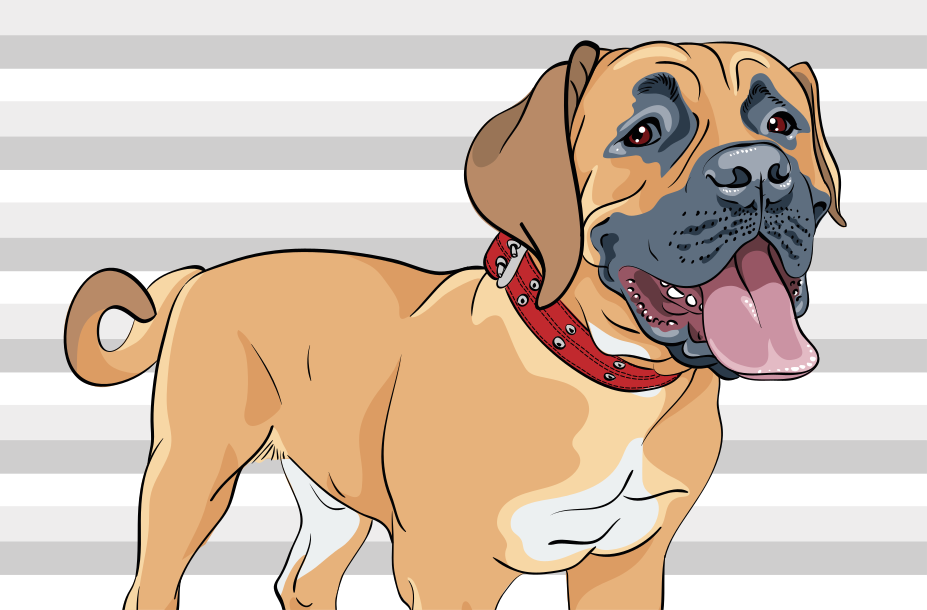 Covor vinil animal ilustrație de mastiff gâfâind - TenStickers