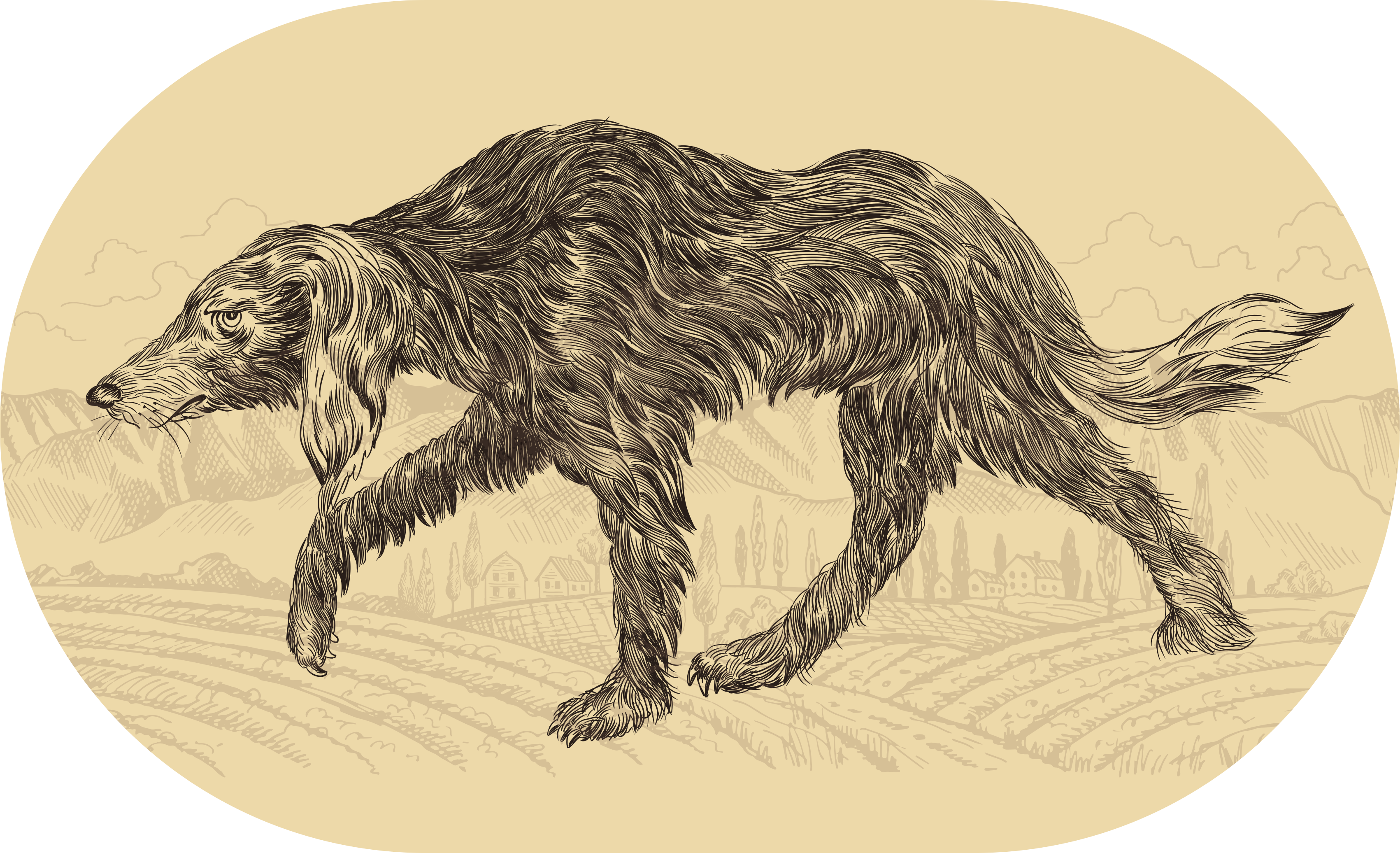 Covor vinil animal siluetă canină elegantă - TenStickers