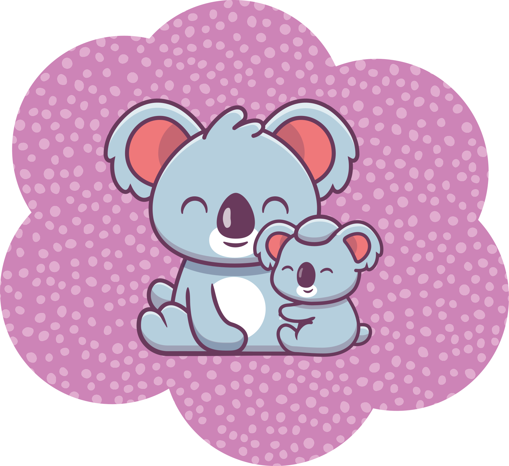 Covor de vinil pentru copii designul familiei de koala - TenStickers