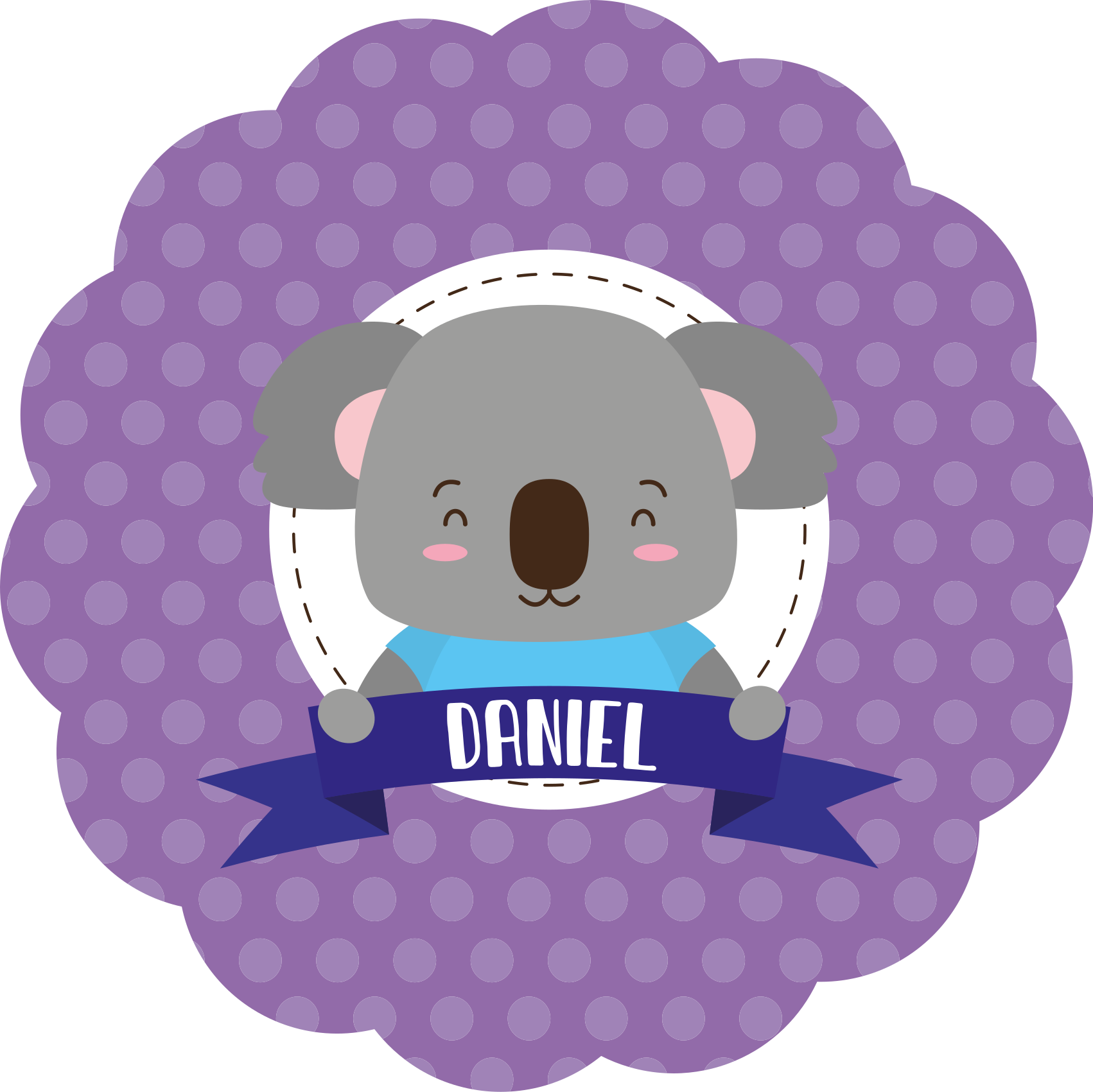 Covor de vinil pepiniere koala drăguț cu nume - TenStickers
