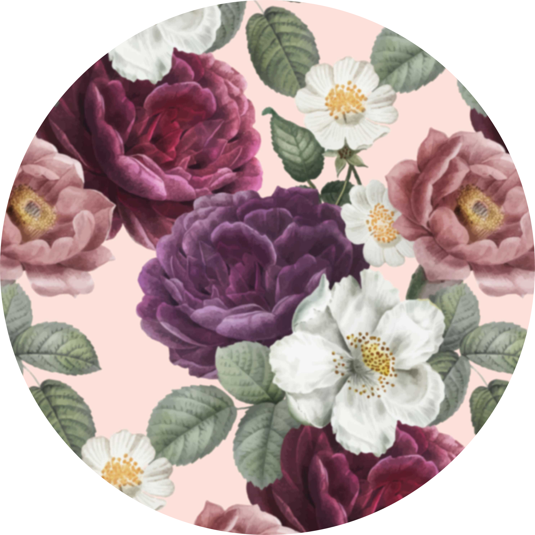 Floare roz roșu covor floral neclar - TenStickers