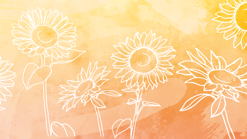 Covor vinil flori și plante design de floarea-soarelui - TenStickers